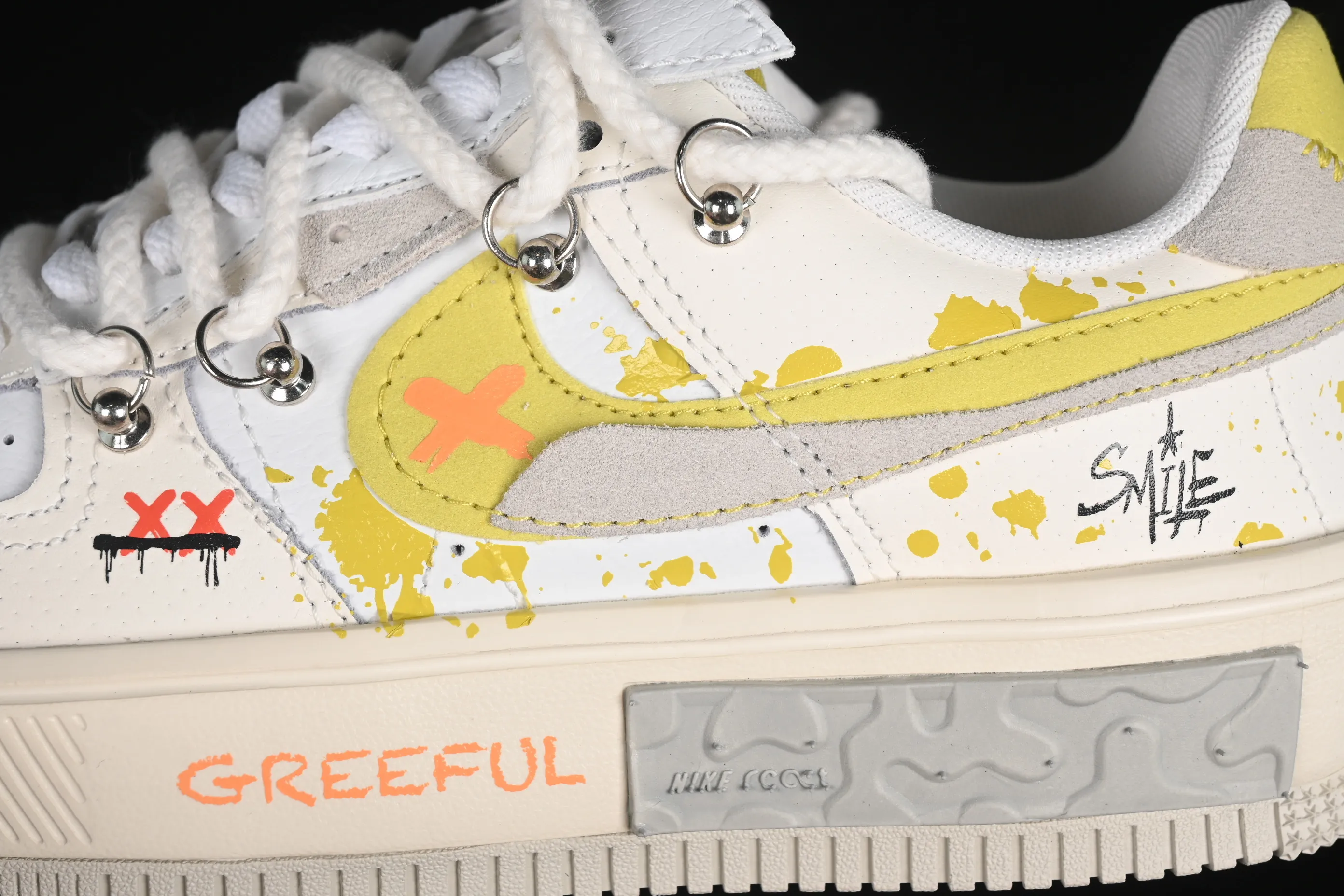 All categories Nk Air Force 1 Air Force series Nk Air Force 1 Fontanka Air Force low-top Nk Air Force 1 Fontanka New fashion style Graffiti emoticon pack Air Force One customized deconstructed strap low-top casual sneakers DV6984-001
